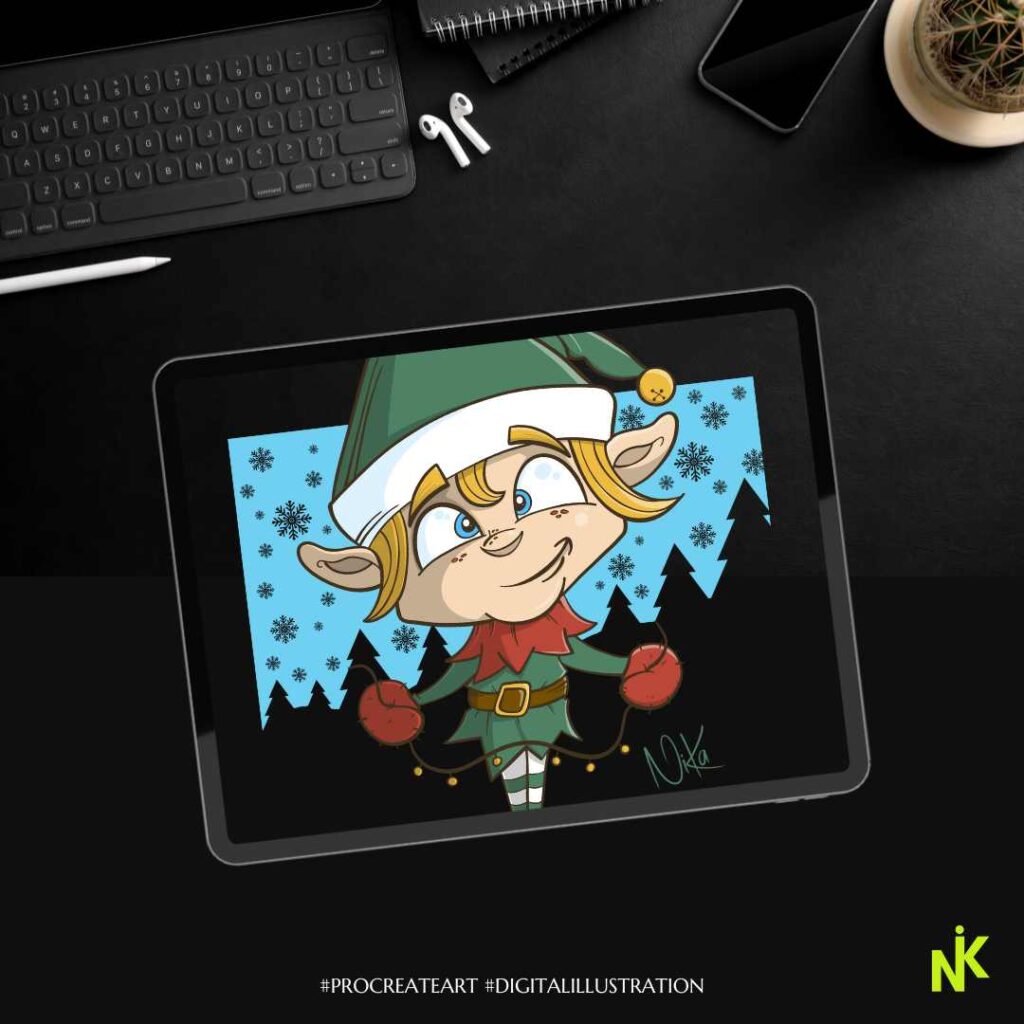 Christmas Elf Illustration