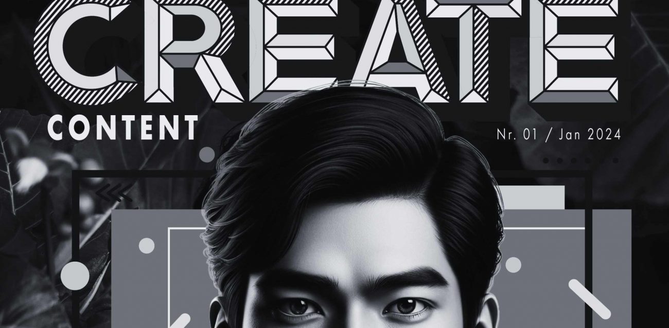 Cover des Online Magazins “Create Content” Ausgabe Januar 2024